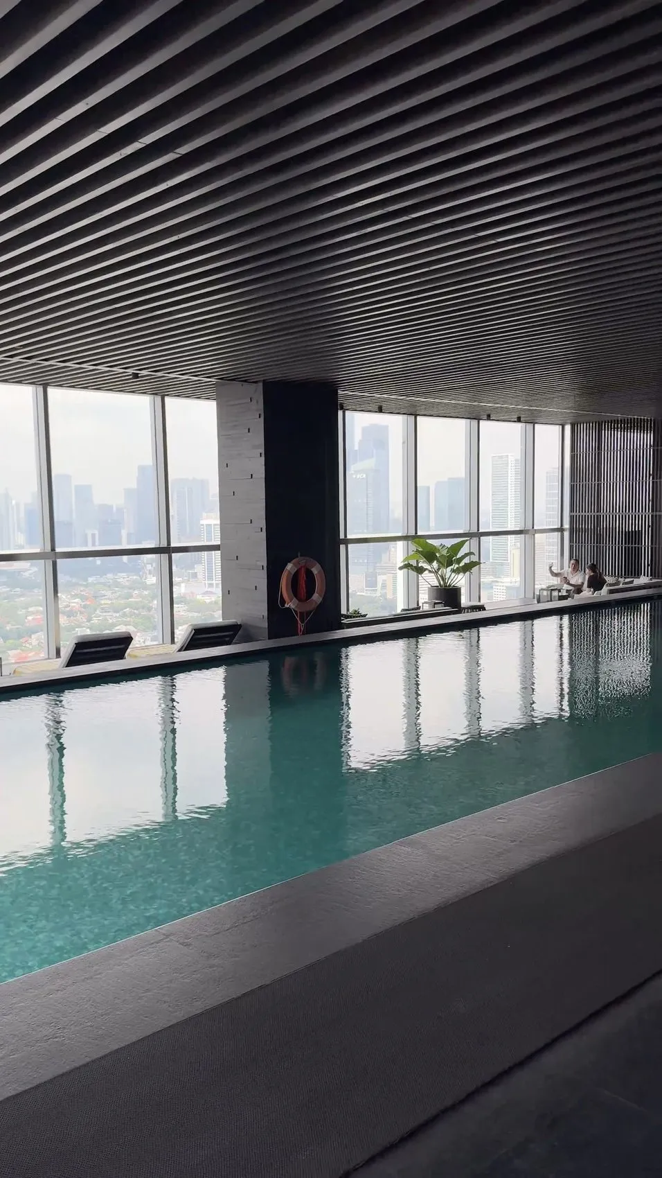 The tranquil pool is a welcome escape from Jakarta’s energy; the water was a perfect 89°F.