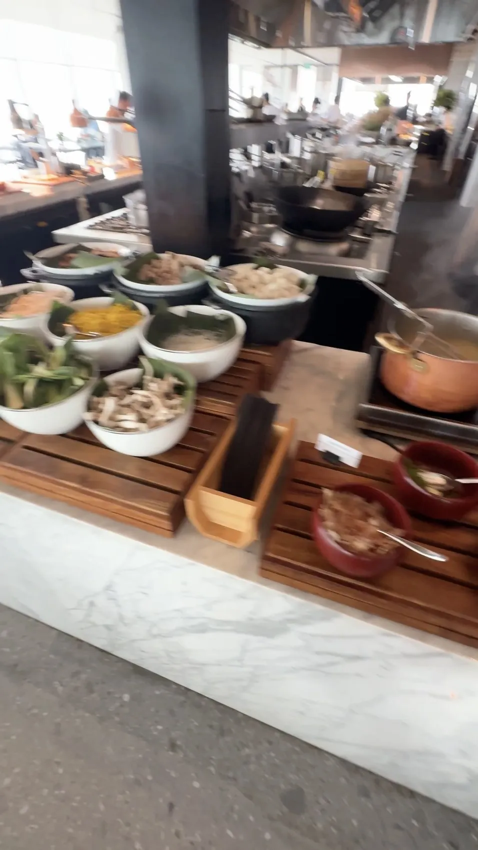 Breakfast buffet: plenty of savory choices to start the day.
